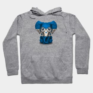 Baby Elephant with Glasses and Honduran Flag Hoodie